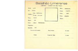 Ficha de Identificação do Batalhão Limeirense Nelson Florenzano