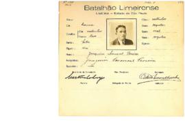 Ficha de Identificação do Batalhão Limeirense Joaquim Manoel Pereira