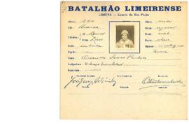 Ficha de Identificação do Batalhão Limeirense Orlando Soares Pacheco