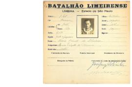 Ficha de Identificação do Batalhão Limeirense Mario Peixoto de Oliveira