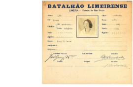Ficha de Identificação do Batalhão Limeirense Laura de Lucca