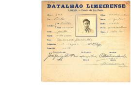 Ficha de Identificação do Batalhão Limeirense Manoel Jacintho