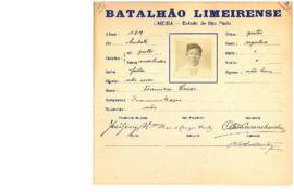 Ficha de Identificação do Batalhão Limeirense Francisco Cesar