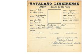 Ficha de Identificação do Batalhão Limeirense Nicolau Burger Sobrinho