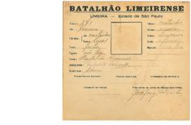 Ficha de Identificação do Batalhão Limeirense Pantaleão Leonardi