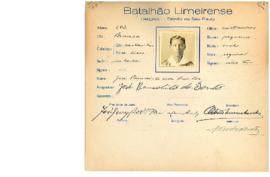 Ficha de Identificação do Batalhão Limeirense José Benedicto dos Santos