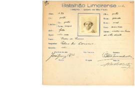 Ficha de Identificação do Batalhão Limeirense Pedro do Carmo