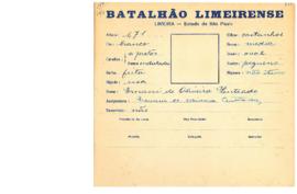 Ficha de Identificação do Batalhão Limeirense Ernani de Oliveira Penteado