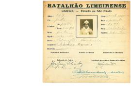 Ficha de Identificação do Batalhão Limeirense Sebastião Américo