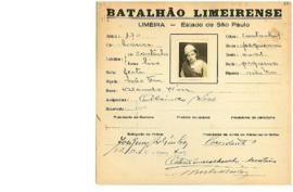 Ficha de Identificação do Batalhão Limeirense Alcindo Wiss