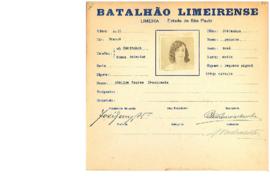 Ficha de Identificação do Batalhão Limeirense Atelina Soares do Nascimento