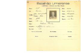 Ficha de Identificação do Batalhão Limeirense Alfredo Silveira