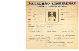 Ficha de Identificação do Batalhão Limeirense Antonio Puzone