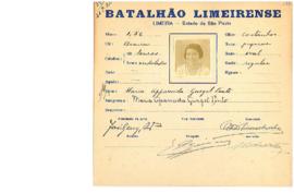 Ficha de Identificação do Batalhão Limeirense Maria Aparecida Gurgel Pinto