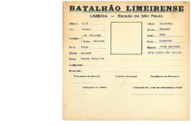 Ficha de Identificação do Batalhão Limeirense Manoel Gonçalves