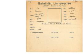 Ficha de Identificação do Batalhão Limeirense Adhemar Paulo Castellar de Barros