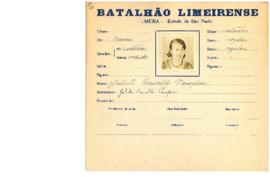 Ficha de Identificação do Batalhão Limeirense Julieta Osvaldo Pompeu