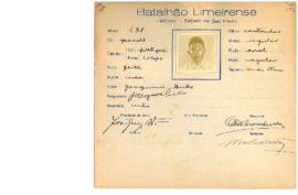 Ficha de Identificação do Batalhão Limeirense Joaquim Brites