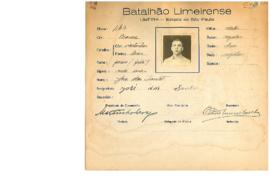 Ficha de Identificação do Batalhão Limeirense José dos Santos
