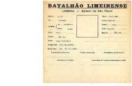 Ficha de Identificação do Batalhão Limeirense Luis Giambelli