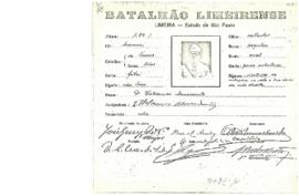 Ficha de Identificação do Batalhão Limeirense Waldemar Mercadante