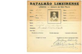 Ficha de Identificação do Batalhão Limeirense Benedicto Leite de Castro