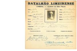 Ficha de Identificação do Batalhão Limeirense José da Silva