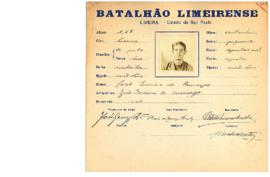 Ficha de Identificação do Batalhão Limeirense João Ferreira de Camargo
