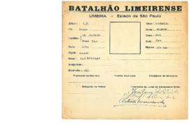 Ficha de Identificação do Batalhão Limeirense José Heflinger