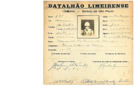 Ficha de Identificação do Batalhão Limeirense Manoel Octavio de Moraes