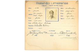 Ficha de Identificação do Batalhão Limeirense Sebastião Ribeiro