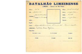 Ficha de Identificação do Batalhão Limeirense Carlotinha Barros Machado