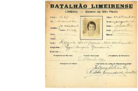 Ficha de Identificação do Batalhão Limeirense Lygia Sampaio Mercadante