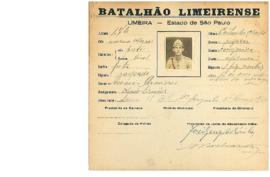 Ficha de Identificação do Batalhão Limeirense Accacio Ormieres