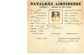 Ficha de Identificação do Batalhão Limeirense Manoel Fischer