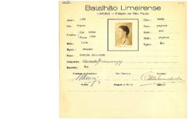 Ficha de Identificação do Batalhão Limeirense Oswaldo Steinmeyer