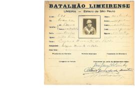 Ficha de Identificação do Batalhão Limeirense Lazaro Duarte do Pateo