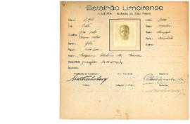 Ficha de Identificação do Batalhão Limeirense Joaquim Celestino de Moraes